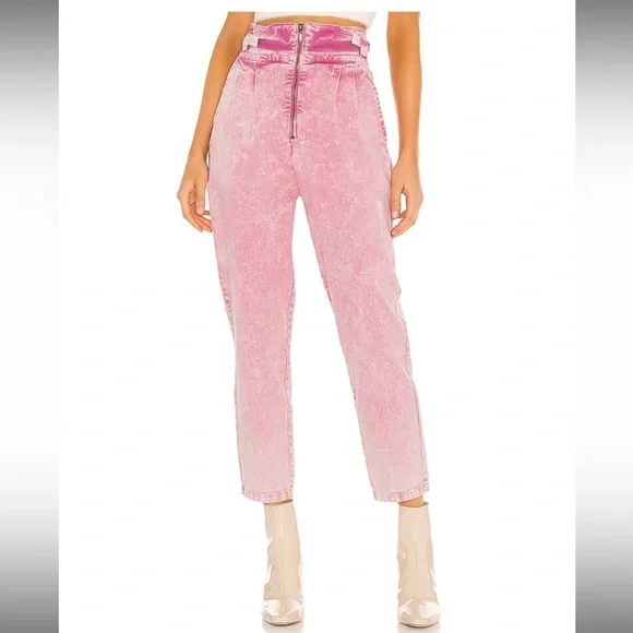 Revolve Iorane Marble High Waisted Jeans in Pink - Picture 1 of 6